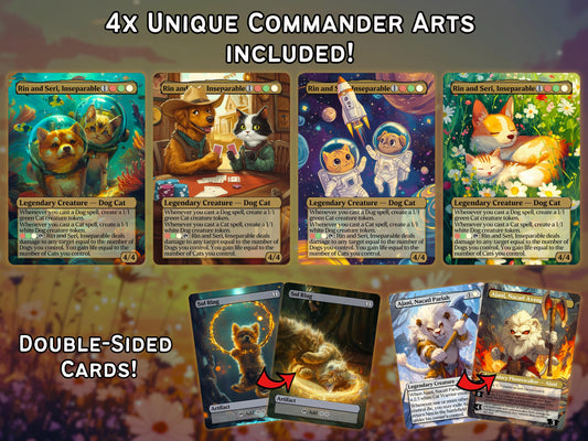 Rin and Seri Custom Commander Deck - Proxy - It's Raining Cats and Dogs! - Perfect Magic Gift - Tokens Included - Premium 120 card EDH Deck