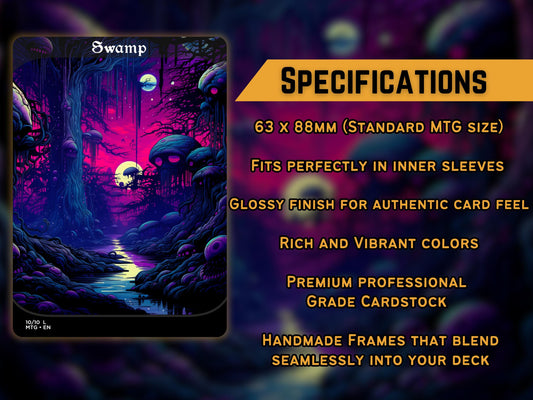 Acid Lands Series - Psychedelic 60 Card Basic Land Mega bundle - Unique Full-art Custom Magic proxies - High Quality Lands for all formats!