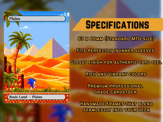 8-bit Sonic Basic Lands: Custom Full-Art Magic Proxies
