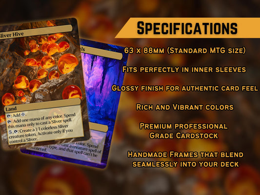 Sliver Bundle - Sliver Tribal Commanders - Set of 6 + 2 cards - Unique Full-art Custom proxies - Gorgeous cards for your favorite deck