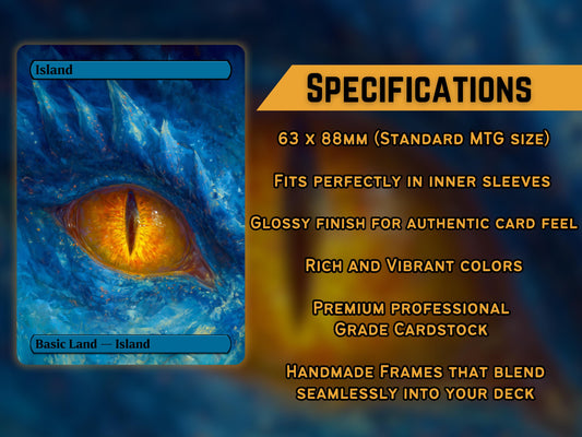 Dragon Eye Basic Lands - Unique Full-art Dragon Eye Basic Lands - Perfect Gift - High Quality Basic Lands for all formats!