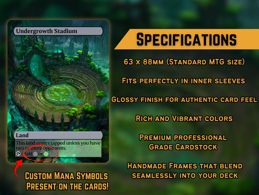 Bond Lands - Fantasy Bond Lands set of 10 - Unique Full-art Custom Magic proxies - High Quality Lands for your favorite Decks!