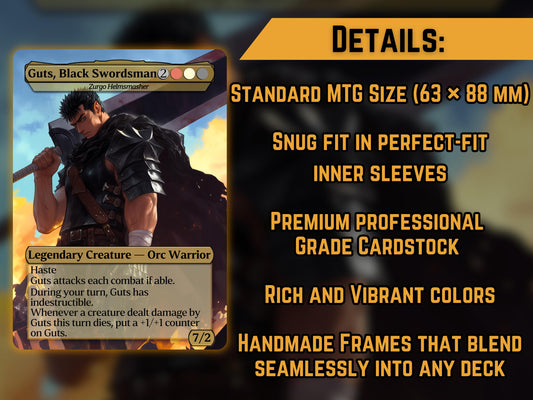 Guts (Zurgo Helmsmasher) - Anime Proxy Card - Buy 3 get 1 free!