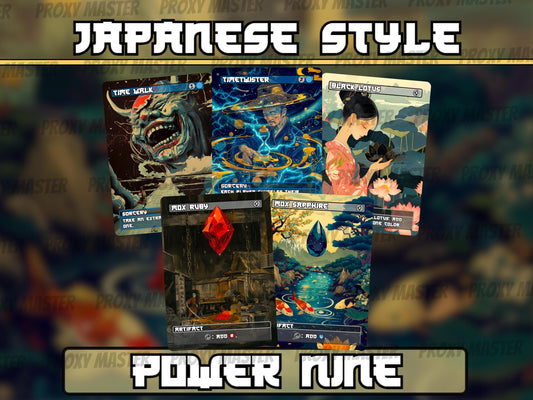 Power Nine - Proxy Set - Japanese Style - Unique Full-art Custom Proxies - High Quality Cards for your EDH Decks!
