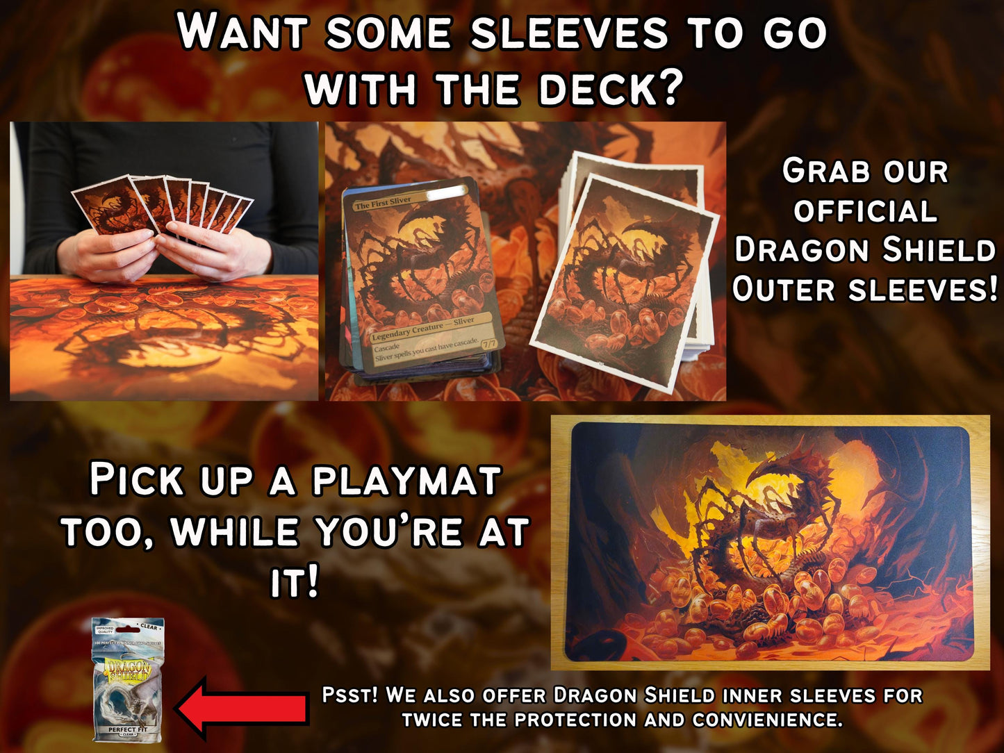 The First Sliver Custom Commander Deck - Proxy - Perfect Magic Gift - Tokens Included - Sliver Tribal Deck - Premium 110 card EDH Deck