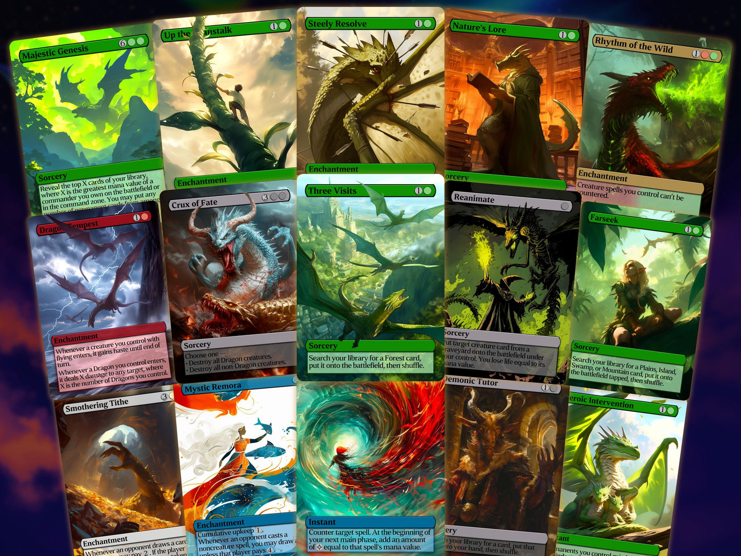 Ur-Dragon Tribal Commander Deck - 4 Possible Commanders - 5 Colors - Tokens Included - Dragonstorm Upgrade Bundle - 110 card EDH Deck