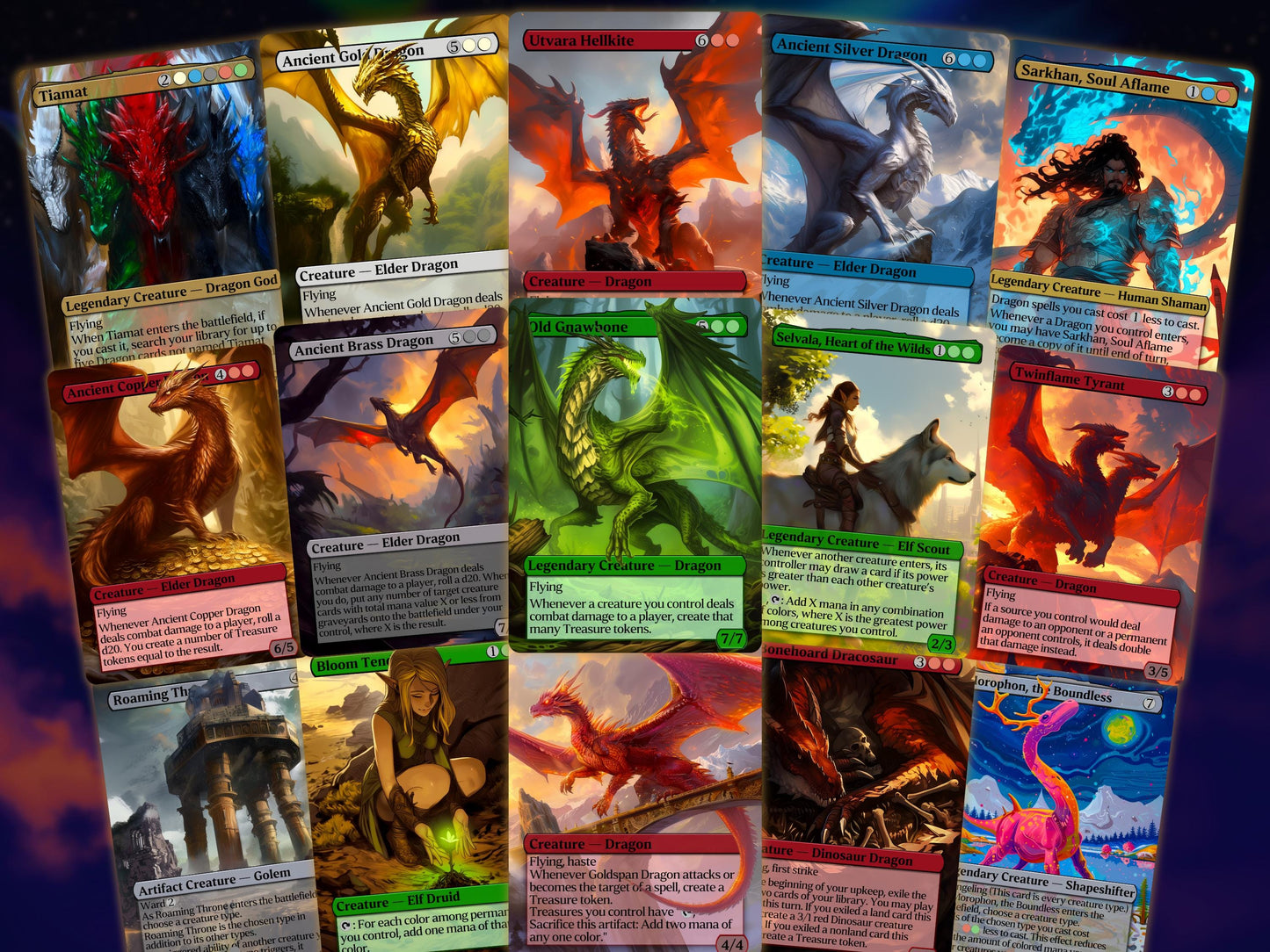 Ur-Dragon Tribal Commander Deck - 4 Possible Commanders - 5 Colors - Tokens Included - Dragonstorm Upgrade Bundle - 110 card EDH Deck