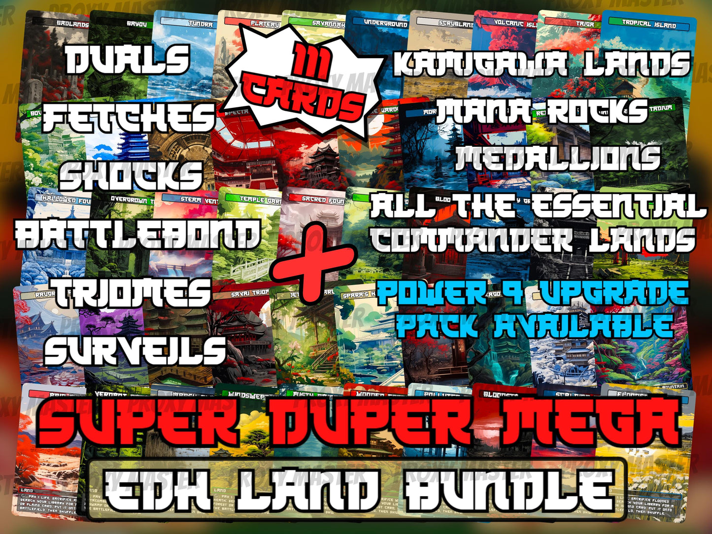 Commander Super Duper Mega Bundle (111 cards)- Japanese Style -Unique Full-art Custom Magic proxies - Quality Cards for EDH and cEDH decks!