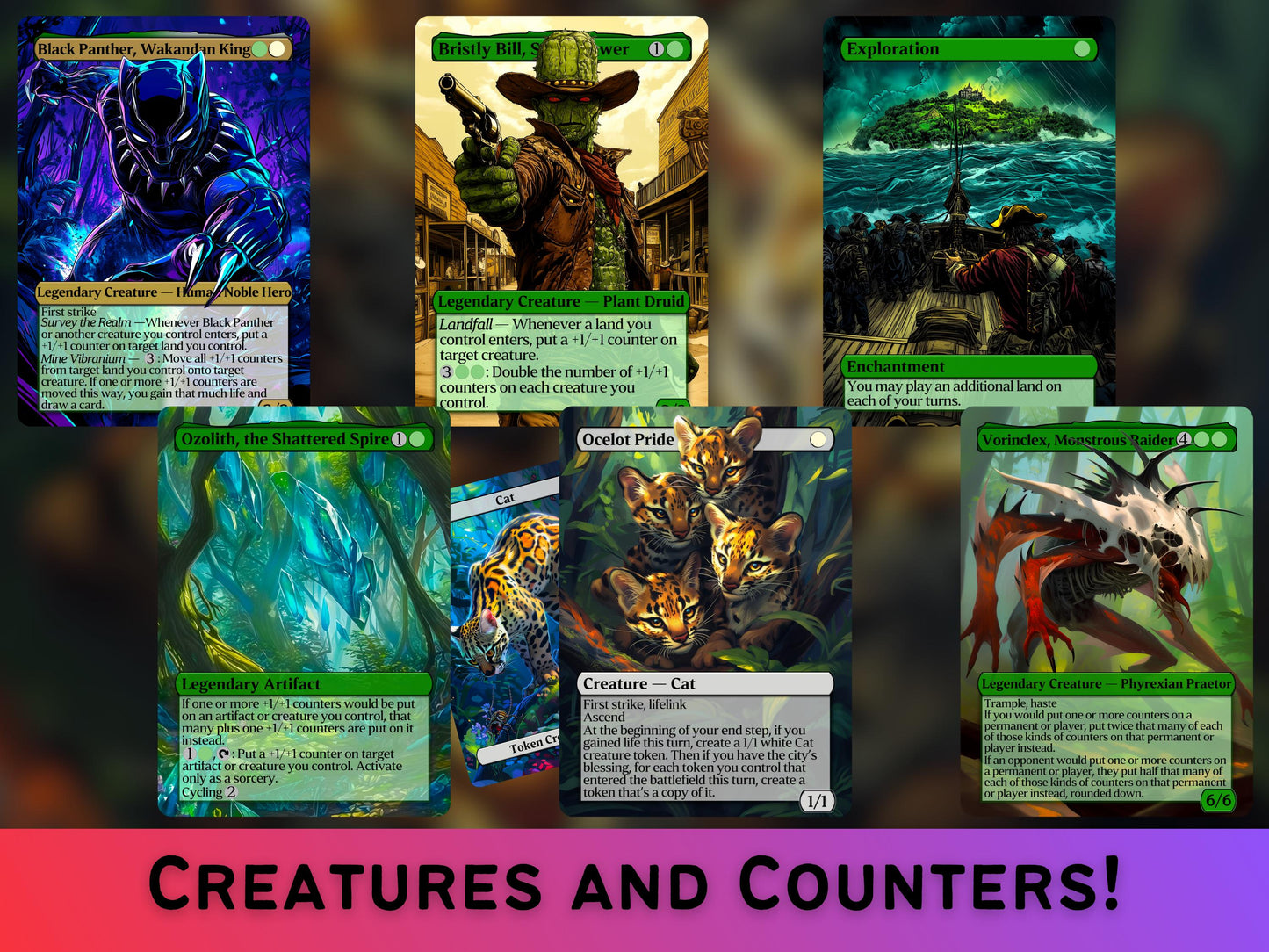 Marvel Mega Bundle - 32 Unique Cards - Secret Lair Pop-Out Commander Series - FREE TRACKED SHIPPING - Unique Full-art Custom Magic Proxies