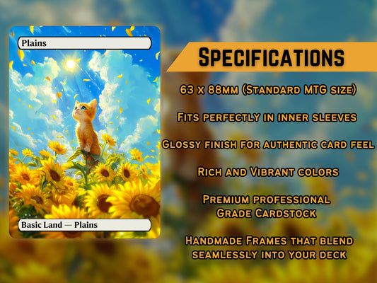 Kitty-Cat Basic Lands - Unique Full-art Cute Kitty Anime Custom Magic proxies - Perfect Gift - High Quality Basic Lands for all formats!
