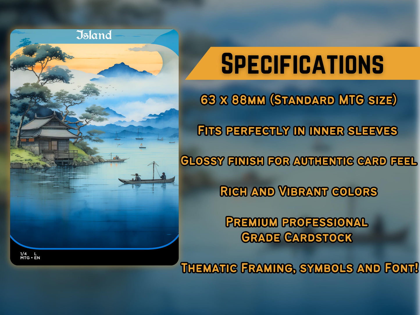 Japanese Feudal Basic Lands Series - Basic lands set of 20 - Unique Full-art Custom Land proxies - High Quality Basic Lands for all formats!