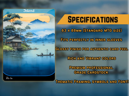Japanese Feudal Basic Lands Series - Basic lands set of 20 - Unique Full-art Custom Land proxies - High Quality Basic Lands for all formats!