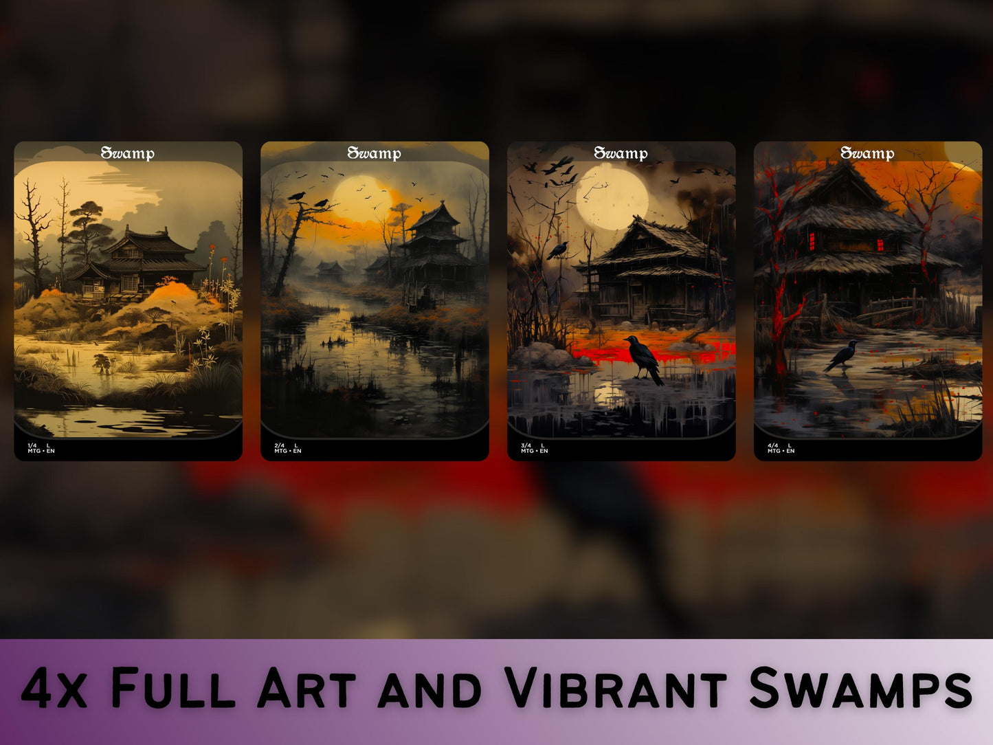 Japanese Feudal Basic Lands Series - Basic lands set of 20 - Unique Full-art Custom Land proxies - High Quality Basic Lands for all formats!