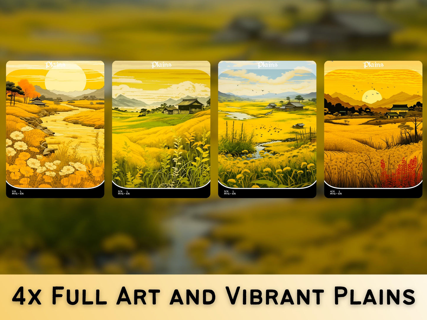 Japanese Feudal Basic Lands Series - Basic lands set of 20 - Unique Full-art Custom Land proxies - High Quality Basic Lands for all formats!