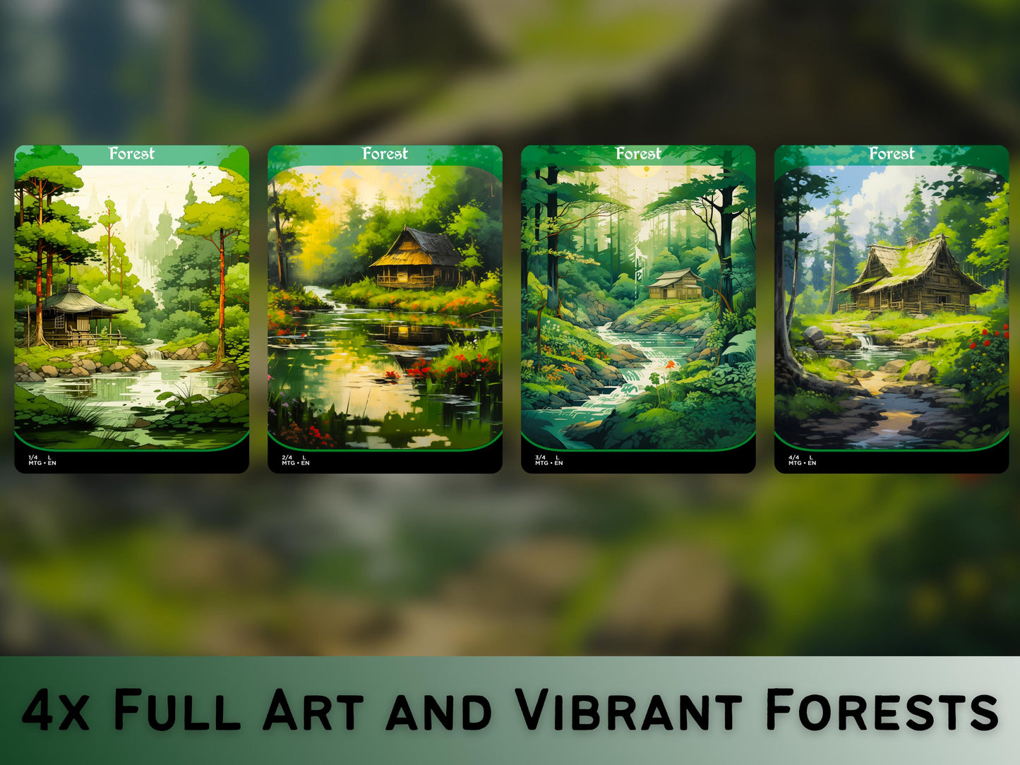 Japanese Feudal Basic Lands Series - Basic lands set of 20 - Unique Full-art Custom Land proxies - High Quality Basic Lands for all formats!