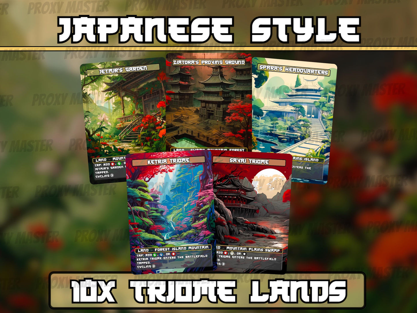 Triome Lands - Japanese style Triome lands set of 10 - Unique Full-art Custom Magic proxies - High Quality Lands for your favorite Decks!