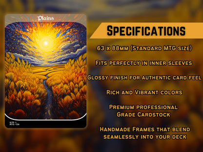 Acid Lands Series - Psychedelic Plains set of 10 - Unique Full-art Custom Magic proxies - High Quality Basic Lands for all formats!