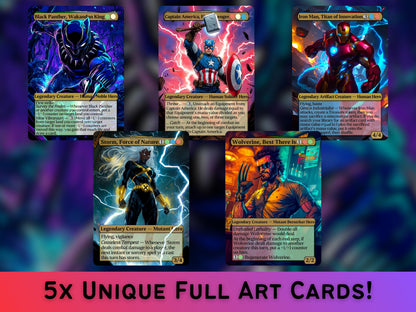 Marvel Hero Pack - Secret Lair Pop-Out Commander Series - Unique Full-art Custom Magic Proxies- High Quality Cards for your favourite Decks!