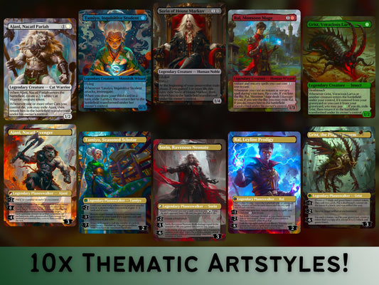 MH3 Flipwalker Bundle  Ajani, Tamiyo, Sorin, Ral, Grist  Dual-Sided w/ Tokens  Full-Art Magic Proxy Cards  EDH Deck Fantasy Gift