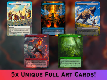 Commander Free Spells Set Magic - All 5 colors - Unique Full-art Custom Magic proxies- High Quality Cards for your favourite Decks!
