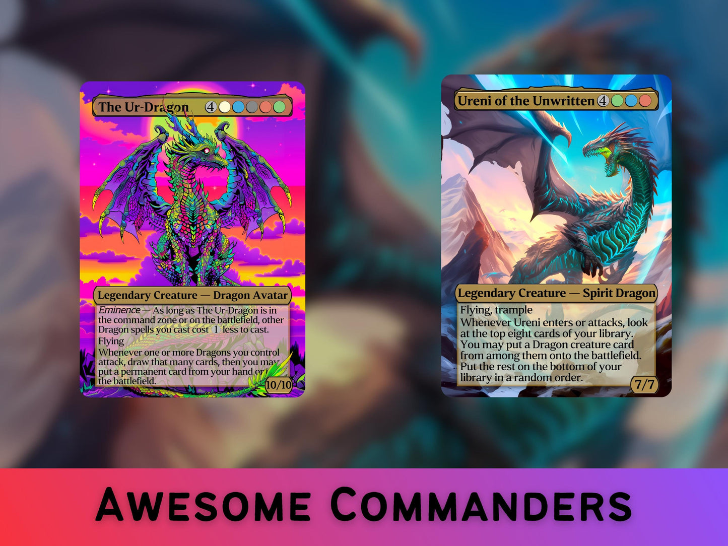Big Dragon Bundle - Set of 22 cards - 7 Card Tribal Upgrade - Unique Full-art Custom proxies - Gorgeous cards for your favorite deck!