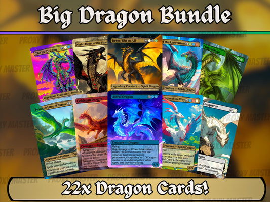 Big Dragon Bundle - Set of 22 cards - 7 Card Tribal Upgrade - Unique Full-art Custom proxies - Gorgeous cards for your favorite deck!