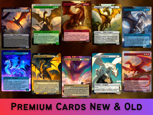 Big Dragon Bundle - Set of 22 cards - 7 Card Tribal Upgrade - Unique Full-art Custom proxies - Gorgeous cards for your favorite deck!