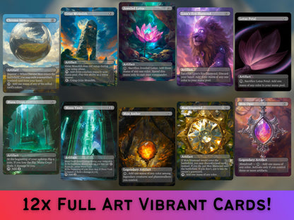 Mana Rocks Magic Fantasy Style - Set of 10 Mana Rocks + 2 Bonus Card! - Unique Full-art Custom Magic proxies - Staple Cedh Mana Rocks!
