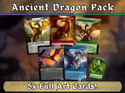 Ancient Dragon Pack - Pop-Out Commander Series - Unique Full-art Dungeons and Dragons Proxies for your favourite Decks!