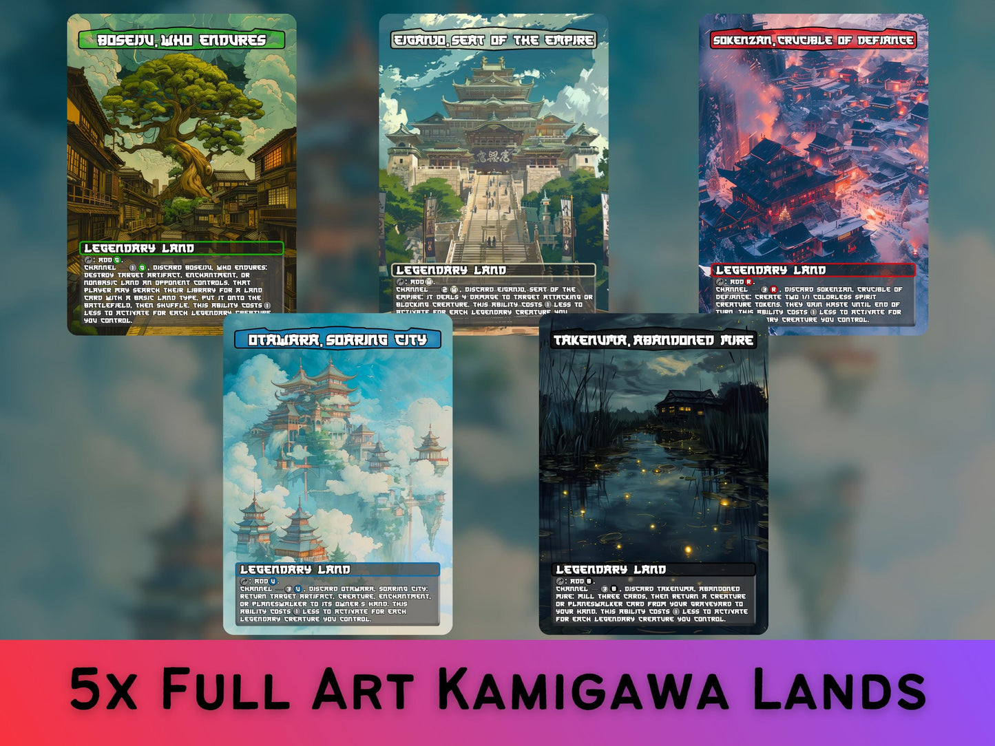 Kamigawa Lands Magic Proxy Set: Japanese Full-Art Commander Deck