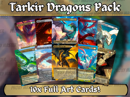 Tarkir Dragon Bundle - Dragonstorm Tribal - Set of 10 cards - Unique Full-art Custom proxies - Gorgeous cards for your favorite decks!