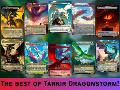 Tarkir Dragon Bundle - Dragonstorm Tribal - Set of 10 cards - Unique Full-art Custom proxies - Gorgeous cards for your favorite decks!