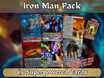 Iron Man, Titan Of Innovation 6 + 1 Card Upgrade Proxy Pack - Secret Lair Pop-Out Commander Series - Cards for your favourite Marvel Decks!