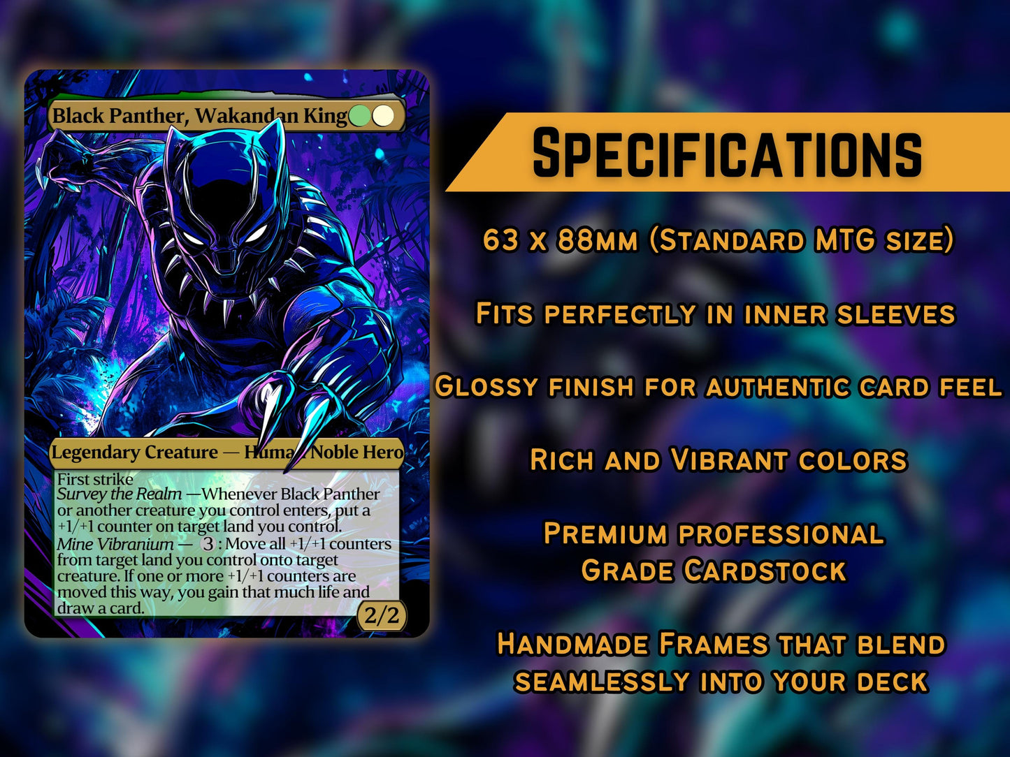 Black Panther, Wakandan King 6 + 1 Card Upgrade Proxy Pack - Secret Lair Pop-Out Commander Series - Cards for your favourite Marvel Decks!