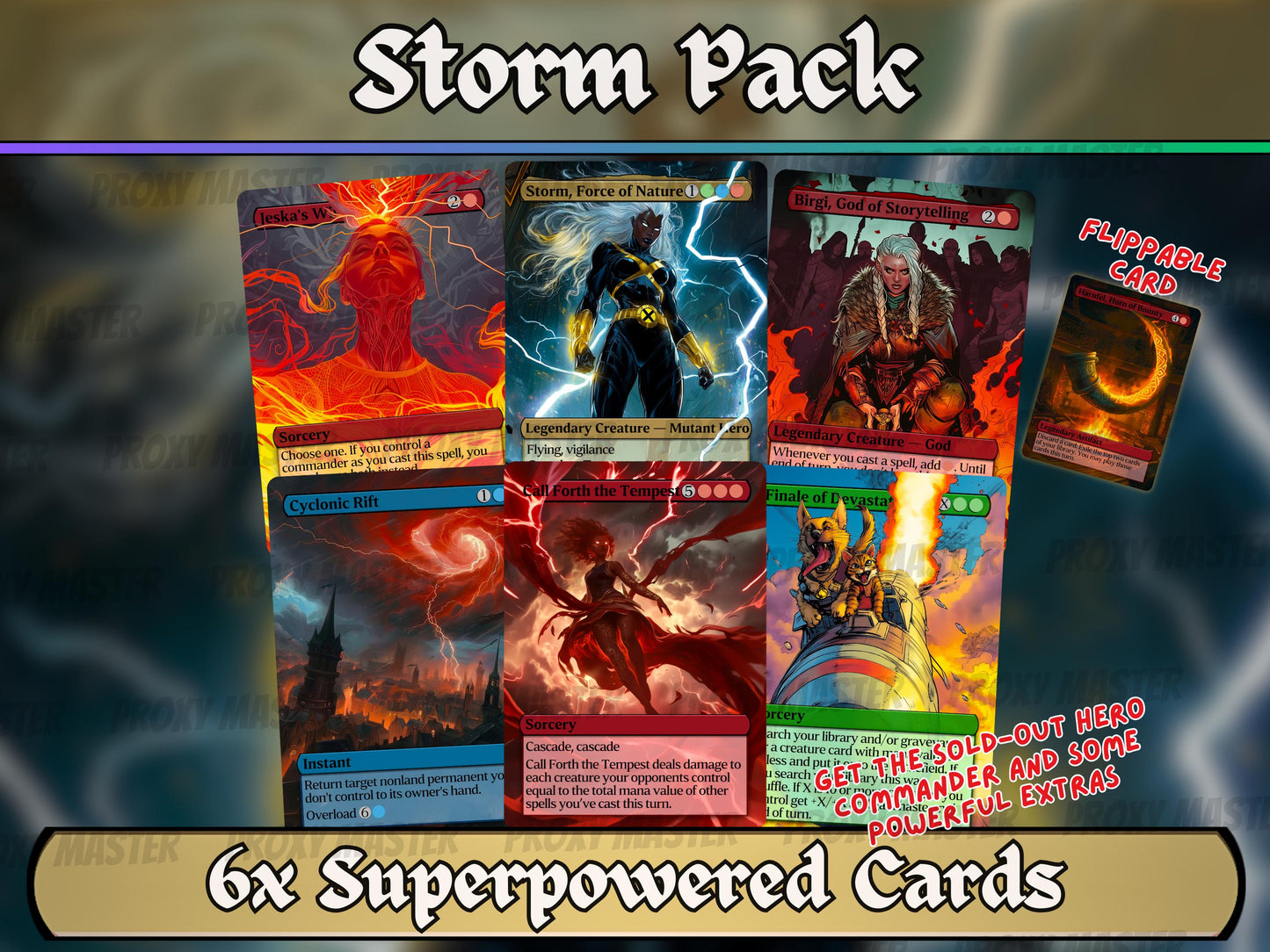 Storm, Force of Nature 5 + 1 Card Upgrade Proxy Pack - Secret Lair Pop-Out Commander Series - Cards for your favourite Marvel Decks!