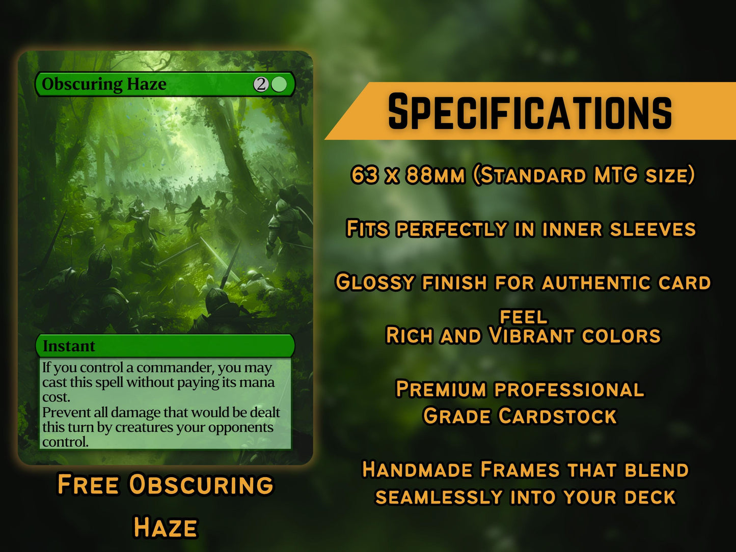 Green Commander Staples Upgrade Bundle - Set of 10 + 1 Green Cards!- 11 Unique Full-art Custom Magic proxies -Cards for your favorite decks!