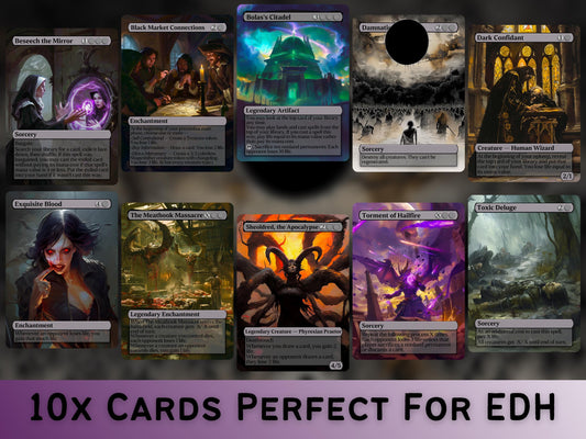 Black Commander Staples Complete Bundle - Set of 20 + 1 Black Cards! - 21 Unique Full-art Custom Magic proxies - Cards for the best decks!