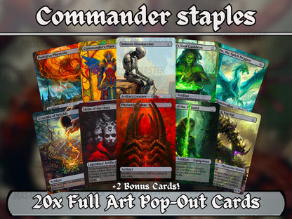 Artifact Classic Commander Staples Bundle - Set of 20 + 2 Colorless Staple Cards! - Full-art Custom proxy cards for your favorite decks!