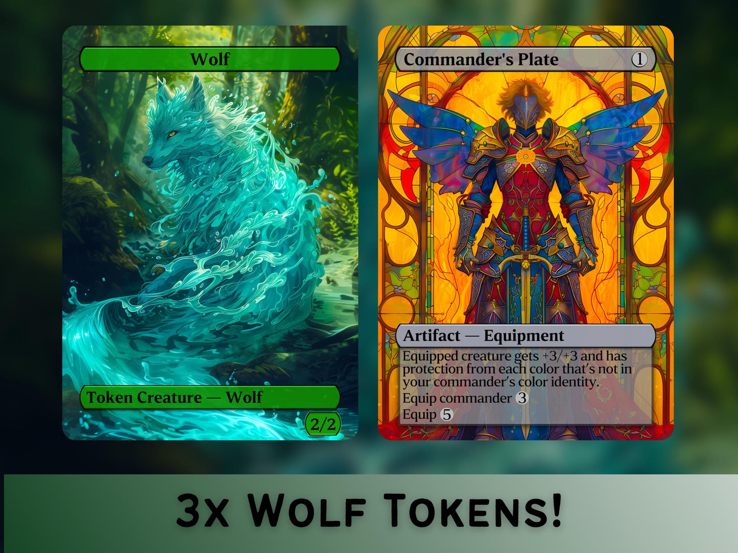 Commander Swords Staples Bundle - Set of 10 + 1 Artifact Sword Cards + Commanders Plate! -Full-art Custom proxy cards for your favorite deck