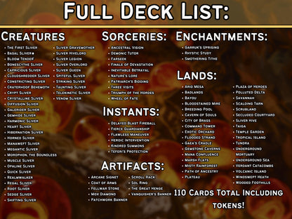 The First Sliver Custom Commander Deck - Proxy - Perfect Magic Gift - Tokens Included - Sliver Tribal Deck - Premium 110 card EDH Deck