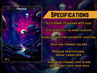 Acid Lands Series - Psychedelic 60 Card Basic Land Mega bundle - Unique Full-art Custom Magic proxies - High Quality Lands for all formats!