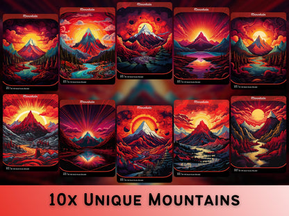Acid Lands Series - Psychedelic 60 Card Basic Land Mega bundle - Unique Full-art Custom Magic proxies - High Quality Lands for all formats!