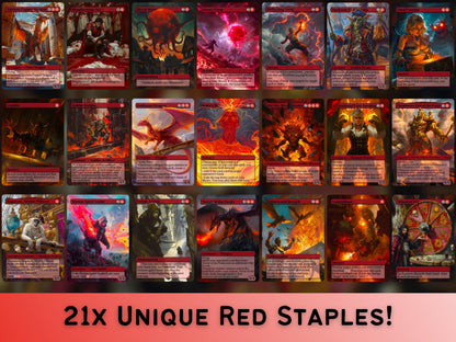 105 Card Commander Staples Super Mega Bundle - Gift - All 5xColors -Unique Full-art Custom Magic proxies-High Quality Cards for your decks!