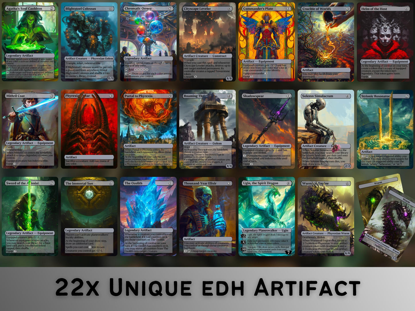 105 Card Commander Staples Super Mega Bundle - Gift - All 5xColors -Unique Full-art Custom Magic proxies-High Quality Cards for your decks!