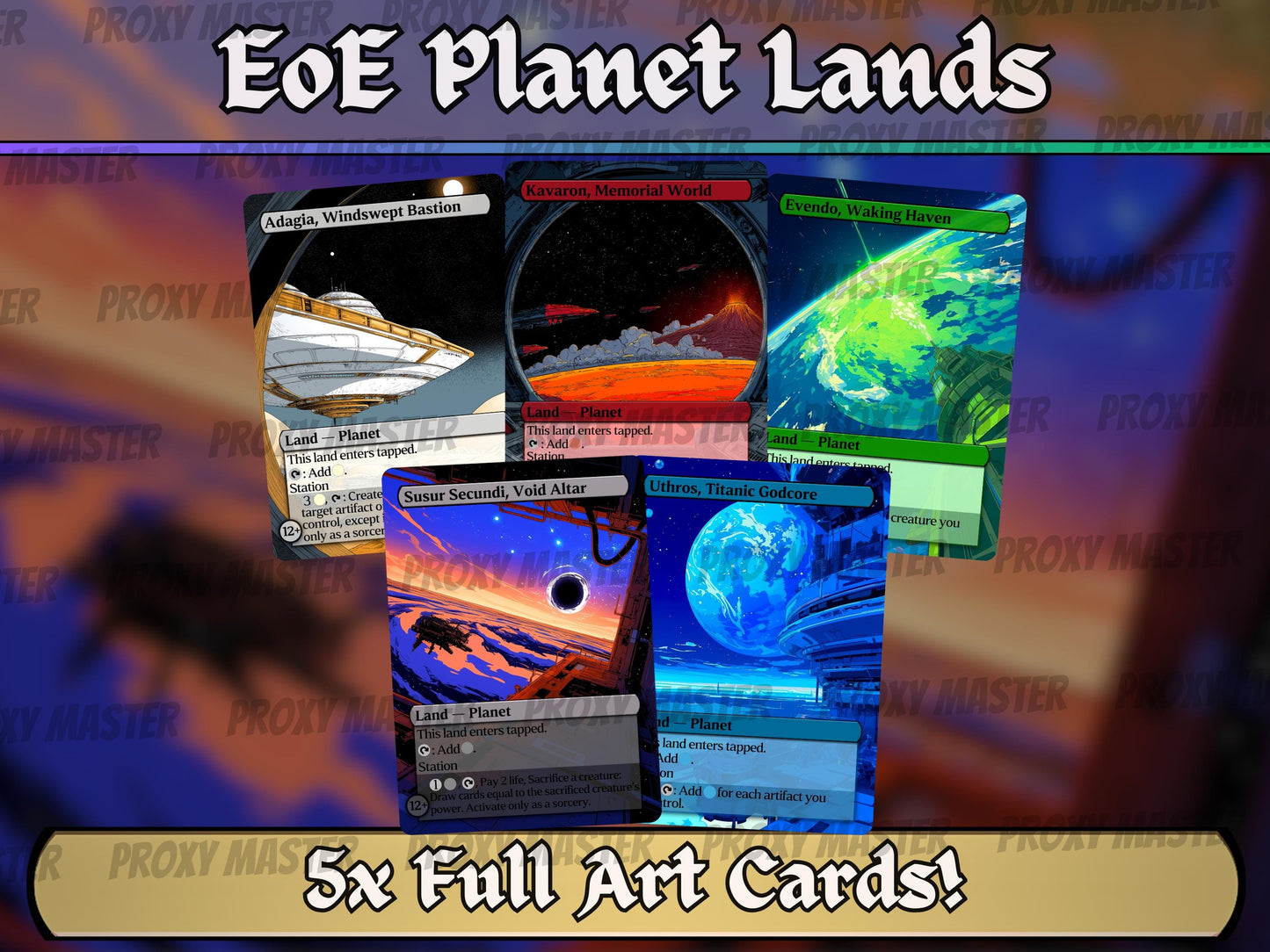 Edge of Eternity Planet Station Lands  Cosmic Full-Art Custom Magic Proxies  Unique Basic Land Set  High Quality Cards for EDH & cEDH
