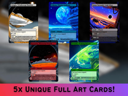 Edge of Eternity Planet Station Lands  Cosmic Full-Art Custom Magic Proxies  Unique Basic Land Set  High Quality Cards for EDH & cEDH