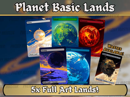 Planet Basic Lands: Full-Art Spaceship Custom Magic Proxy