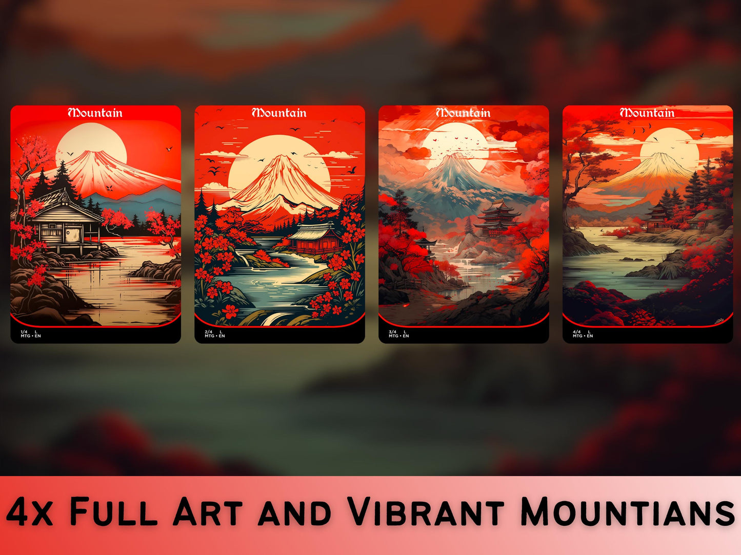 Japanese Feudal Basic Lands Series - Basic lands set of 20 - Unique Full-art Custom Land proxies - High Quality Basic Lands for all formats!