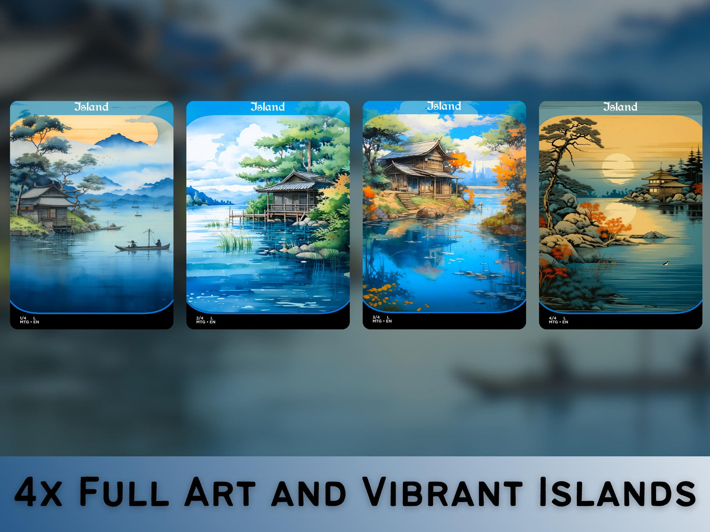 Japanese Feudal Basic Lands Series - Basic lands set of 20 - Unique Full-art Custom Land proxies - High Quality Basic Lands for all formats!