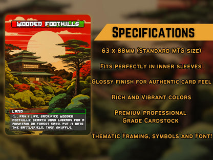 Fetch Lands - Japanese style Fetch lands set of 10 - Unique Full-art Custom Magic proxies - High Quality Lands for your favorite Decks!
